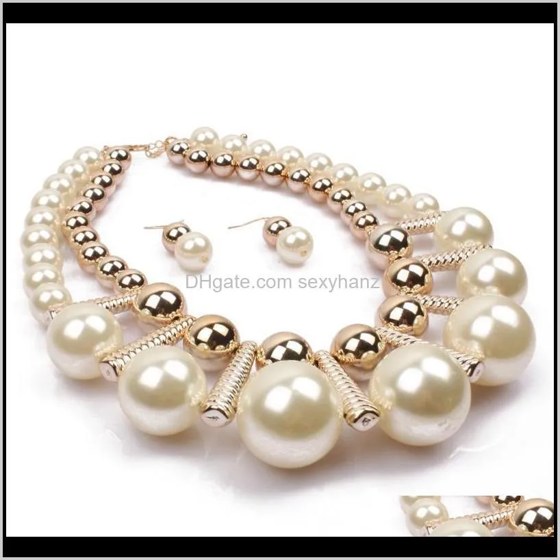 European and American imported goods, fashion girls handmade pearl beads, short multilayer necklaces, costume1