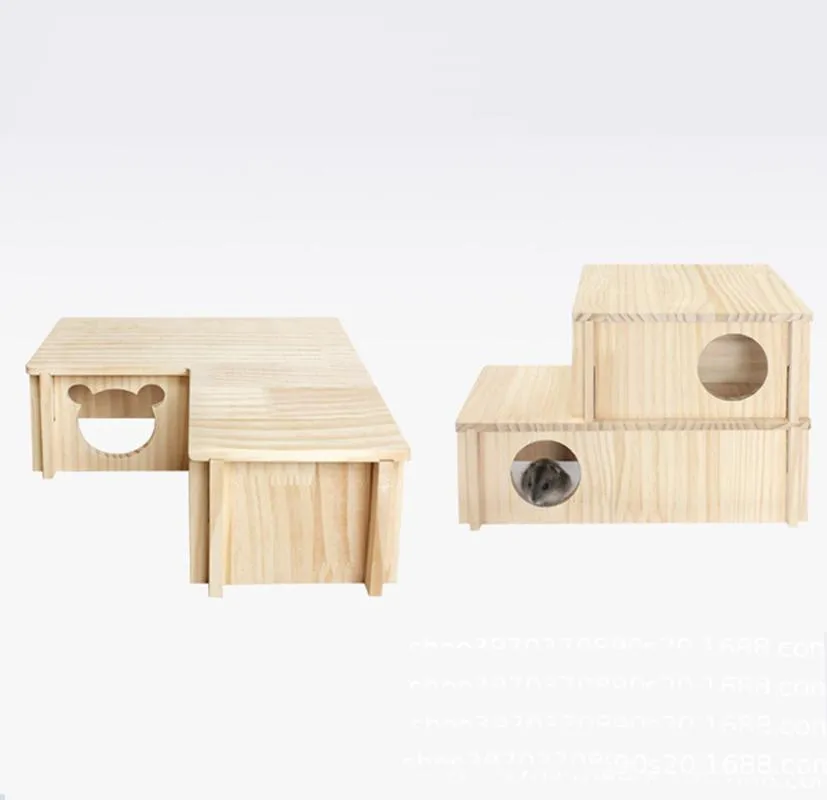Pequenos animais suprimentos de madeira hamster esconde -esconde Hiden House Room Toys