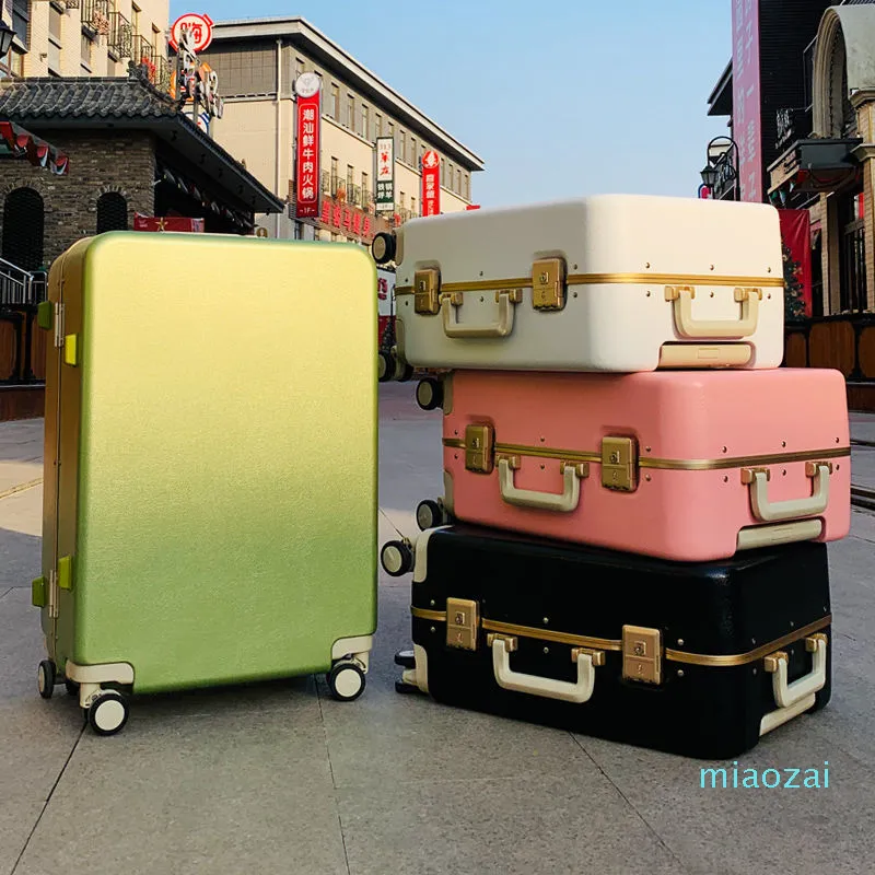 Mode Big Merk Bagage 20 tot 26 Inch Koffer Vier Maten Unisex Travel Triptrunk Bag Grote Capaciteitsgeval Spinner Wiel Duffel Tassen