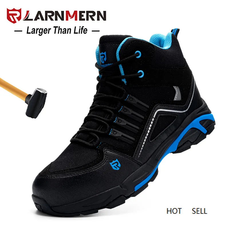 Mens Work Safety Shoes стальной носячий ботинок дышащая натуральная кожа против разбивки антистатические нескользящие рабочие ботинки