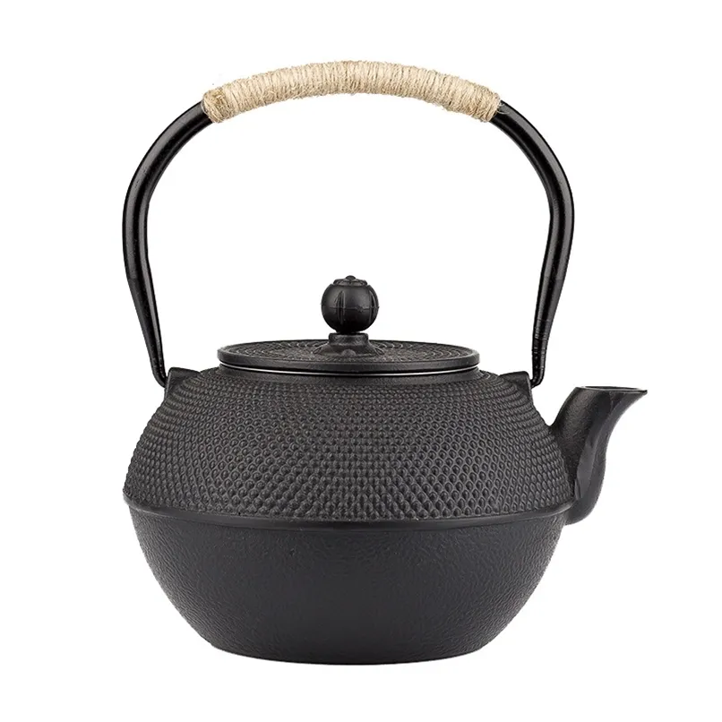 UPORS Cast Iron Teapot 600/800/1200ML Japanese Pot with Stainless Steel Infuser Kettle for Boiling Water Oolong 210621