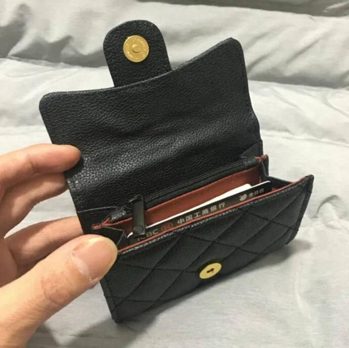 2021 Elegant Women coin purse Classic flip Leather Wallet Paris designer caviar Wallets lady Brand Card holder fashion Mini Small bags