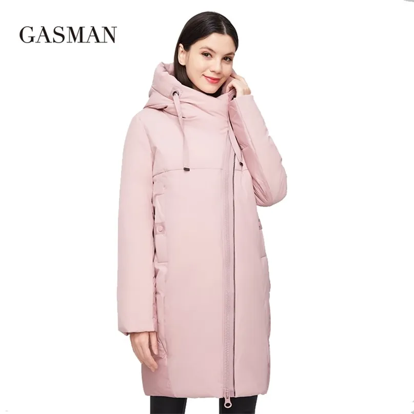 Gasman Dik Down Parka's Dames Winterjas Hooded Mode Merk Vrouwen Jas Vrouwelijke Kwaliteit Mid-Length Warme Jassen 007 211216