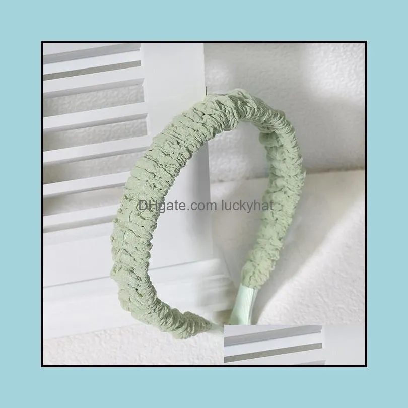 Spring Summer Girl Pleated Bubble Headband Color Fashion Hair Accessories Women Elegant Bezel Hair Hoop Headwear