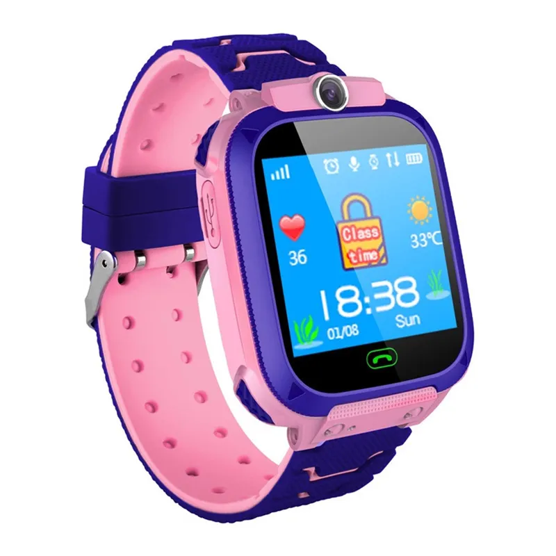 Authentic Q12 Kids Smart Watches Lbs SOS Água Rastreador Smartwatch para Kid Anti-perdido Suporte Sim Compatível Compatível para Android iOS Telefone com caixa de varejo