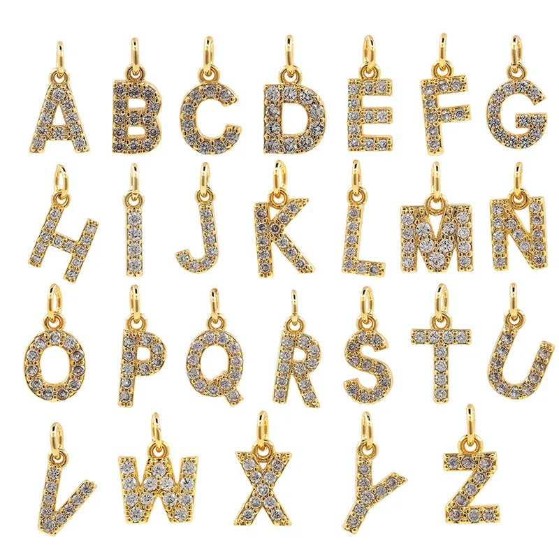 Ciondoli con ciondolo a lettera per forniture per la creazione di gioielli 26 Accessori per lettere iniziali Trovare orecchino per collana braccialetto fai-da-te