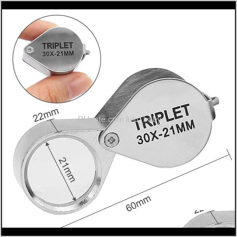 mini 30,20,10x21mm jewelers eye loupe magnifier magnifying glass for jewelry diamond 01-33