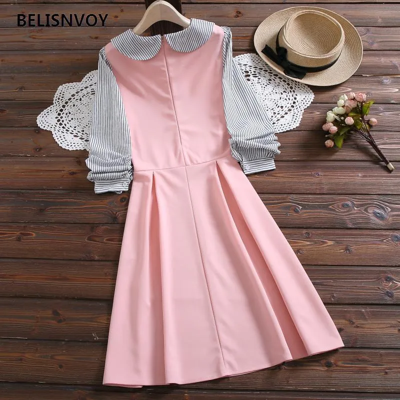 ワンピース Lumignon Ribbon collar spring knit dress Lumignon Ribbon collar spring knit dress