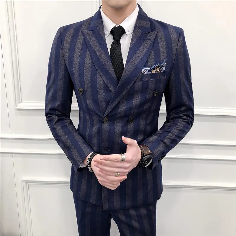 安心の日本製 メンズスーツブレザーファッションイングランド紳士ストライプブレザースリムフィット結婚式の新郎tuxedos男性スーツprom ジャケット パンツ ベスト Homme 選べる特典付 Apparel Men S Clothing Laderach