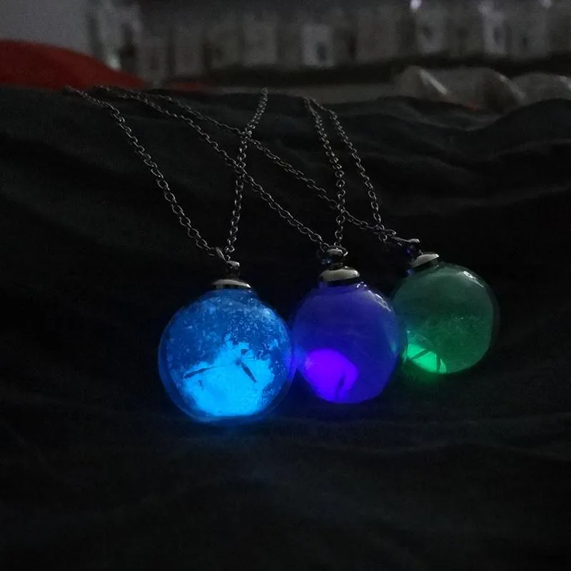 Glowing sales dandelion necklace