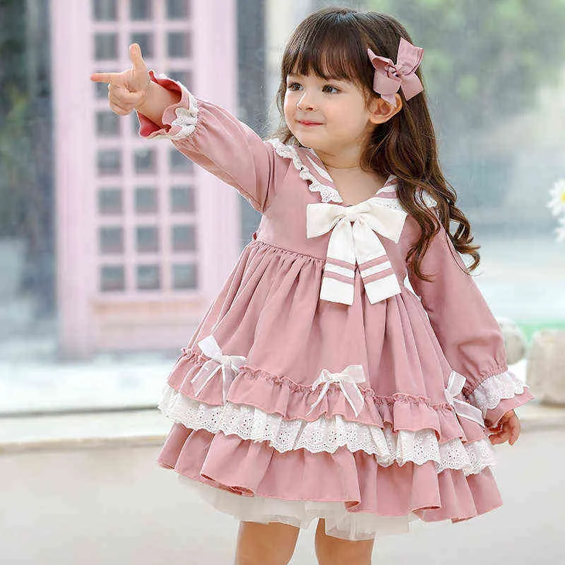 Girls Spanish Clothes Children Lolita Ball Gowns For Baby Girl Birthday Baptism Party Dresses infant Vintage Princess Vestidos G1129