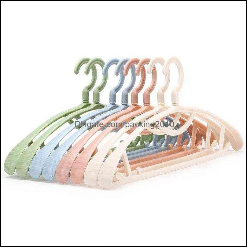 10Pcs Thicken Wide Shoulder Plastic Clothes Hanger Coats Shirts Suit Hanger Adult Child Non-slip Seamless Dry Wet Clothes Hanger