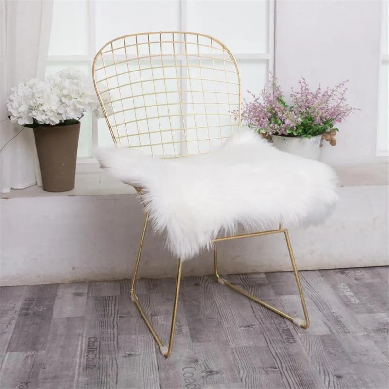 Cushion/Decorative Pillow Artificial Wool Chair Cushion MultiColors Square Garnish Faux Mat Seat Pad Skin Fur Plain Fluffy Area Rugs Washabl