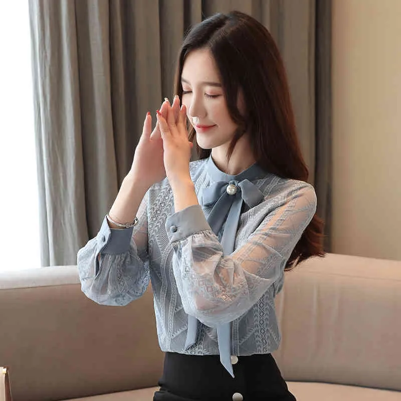 Moda Coreana Mulheres Blusas Mulheres Camisas Mulher Chiffon Lace Blusa Ol  Camiseta Plus Size Womens Tops E Blusas Elegante Mulher Top 210323 De  $113,98