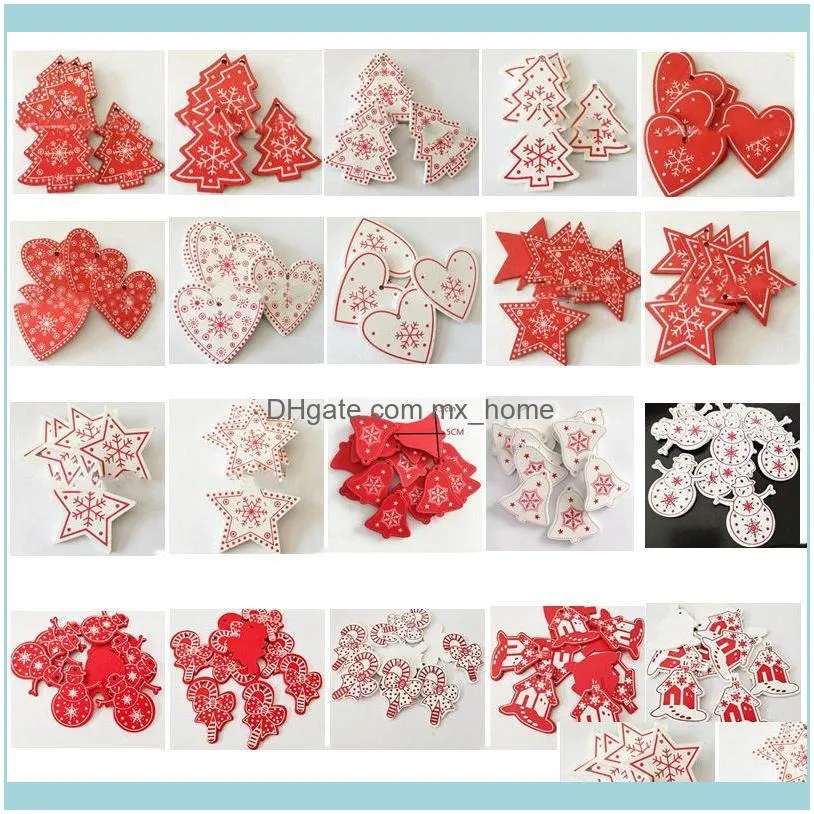 Festive Party Supplies Home & Gardenchristmas Gift Ornaments Snowflake Love Pendant Pentagram Wood Chips Pendants Creative Wooden Gifts Chri