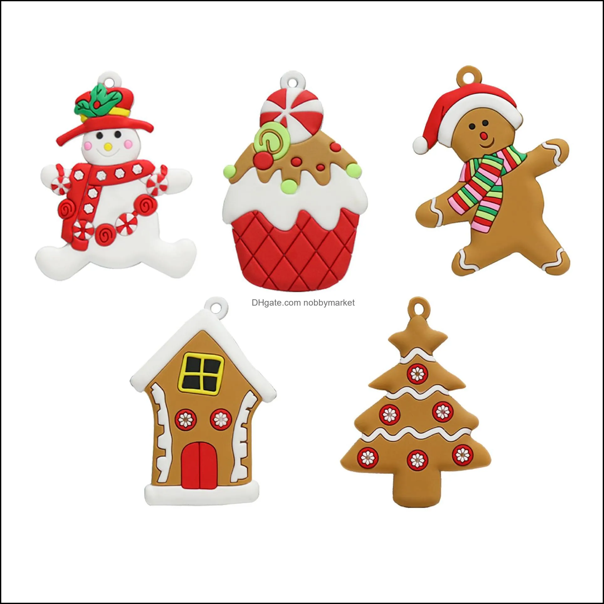 Mix Christmas Charms Xmas Tree Ornaments Santa Claus Snowflake Snowman Pendants DIY Jewelry Accessories Wholesale