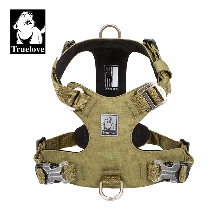 Truelove Dog Light Weight Harness Adjustable Outdoor Pet Medium Small Large Adjustable Outdoor Tactical Military Service TLH6281 210729