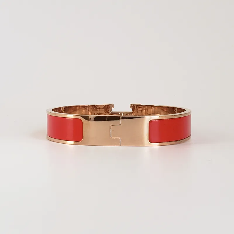 Bracelet de créateur classique en acier, marque de luxe, or Rose 18 carats, 12MM de large, avec sac cadeau, YHLD