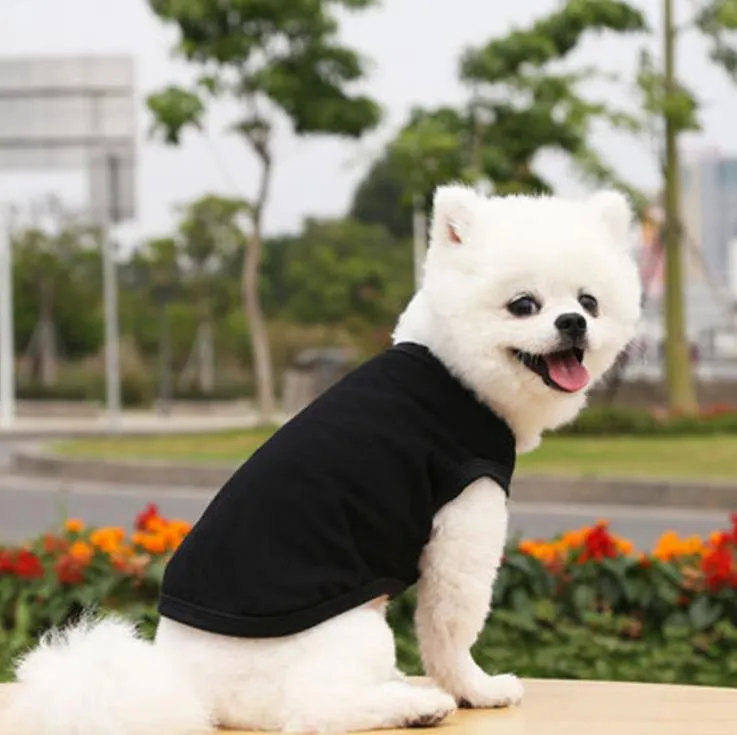 Dog Home & Garden dog Apparel Large Dogs Clothes White Blank Puppy Shirts Solid Color Small T Shirt Cotton Outwear Pet Supplies 9 Colors