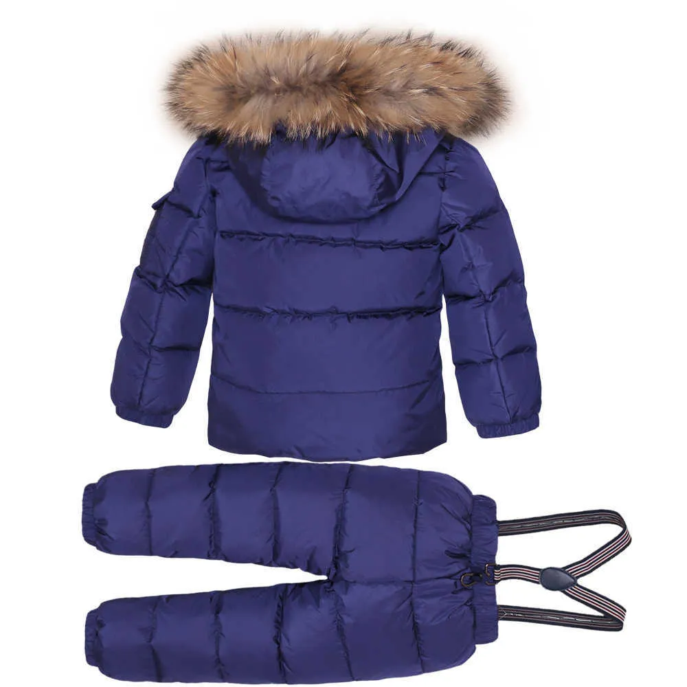 -30 Degrés Russie Hiver Combinaison De Ski Enfants Vêtements Garçons Filles Costume De Sport Enfants Vêtements De Neige Vestes Manteaux Pantalon À Bavette Étanche H0909