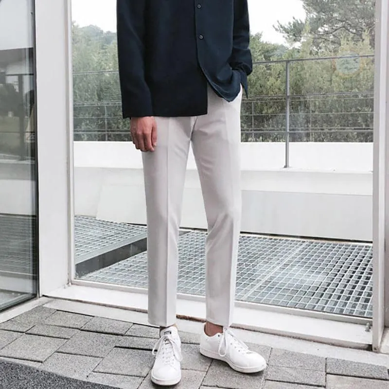 Men's Pants 2021 Korean Style Slim Fit Skinny Casual High-quality Suit Grey/black Color Fashion Trousers Plus Size M-2XL