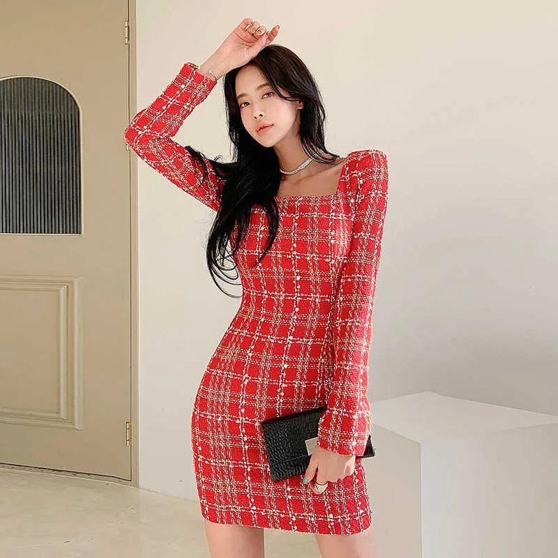 Wiosna Sexy Vintage Plaid Krótka sukienka Gothic Harajuku Mini Sukienki Stroje dla kobiet Vestido de Mujer 210529