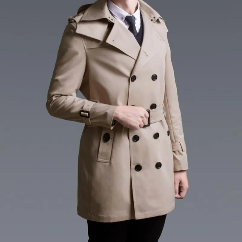 日本 安い メンズトレンチコート スプリングファッションミッドレングスダブルブレストフード付きコットンジャケットパーソナライズカスタマイズ大型 S 6xl 海外で買 Dealimex Com