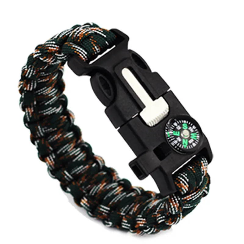 Nouveau Survie En Plein Air D'urgence Paracord Manille Boucle Réglable À La Main Paracord Lien Escalade Corde Cordon Femmes Homme Bracelets Camping