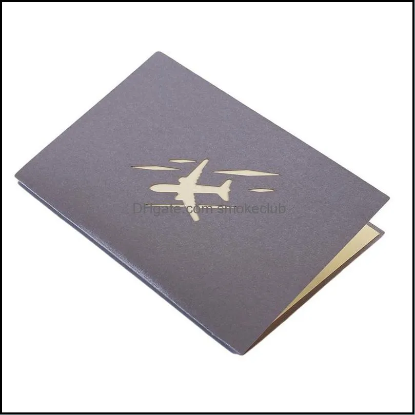 Greeting Cards High Quality 3D Card Engraving Paper-cut Airplane Model Creative Gift Home Party Supplies