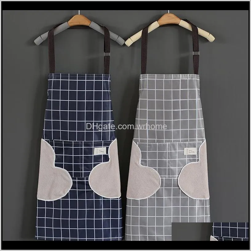 Waterproof Polyester 1Pcs Striped Apron Woman Adult Bibs Home Cooking Baking Coffee Shop Cleaning Aprons Kitchen Accessory