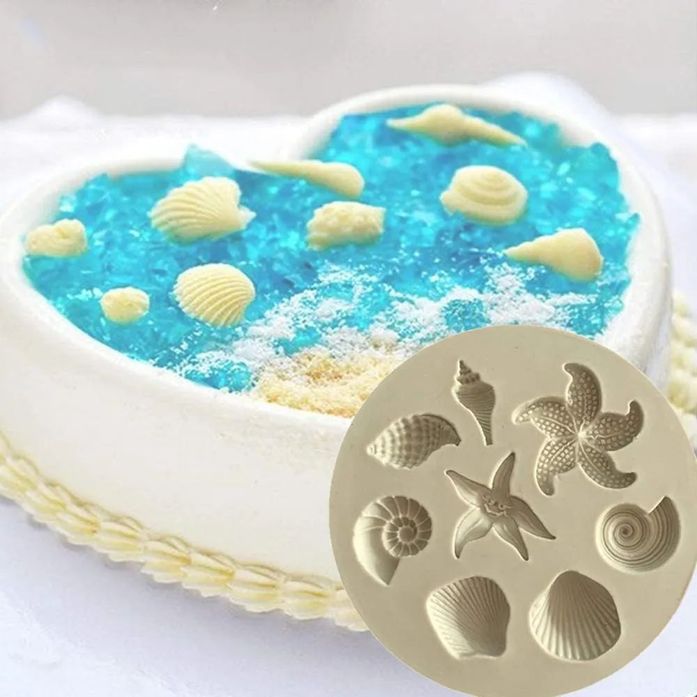 Shell Sea Fondant Mold Conch Shell Round Silicone Shell Baking Mold DIY Candy Cake Soap Jelly Sorbet Chocolate Mold