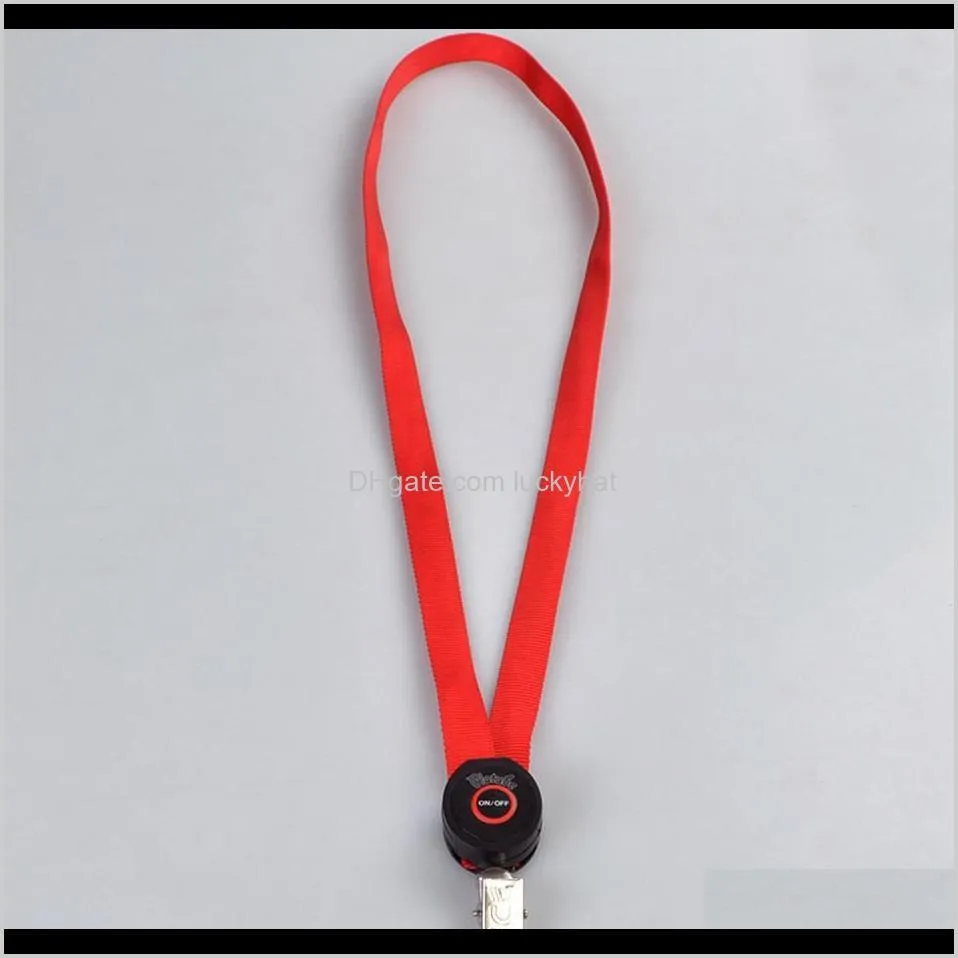 led light up lanyard key chain id keys holder 3 modes flashing hanging rope 7 colors 100pcs ooa3814