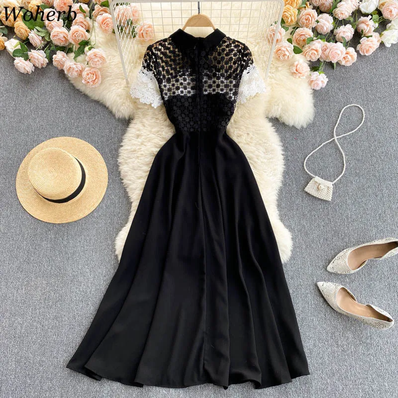 chinese dress ladies Goth Dark Black See Through Lace Hollow Out Slip Dress – Rags n Rituals main image 1