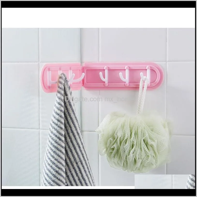 5pcs foldable corner 6 hook key bag clothes holder home organization and storage hooks for wall bathroom accessories