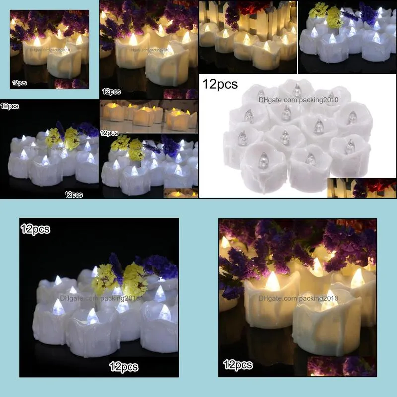 Party LED Electronic Candles Tea Light 12pcs/set Flameless Home Decor LED+PP