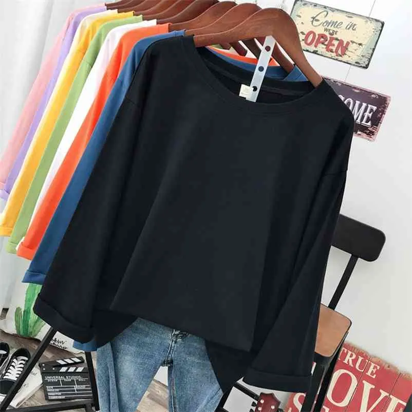 Womens Extra Large Size 240g High Quality Long Sleeve T Shirt