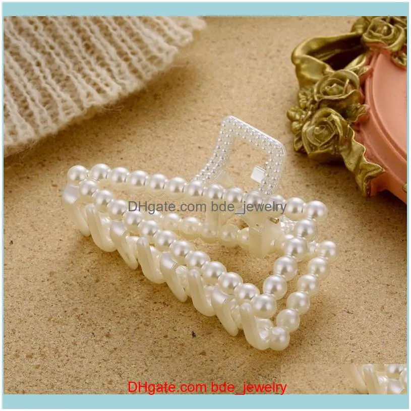 Hair Clips & Barrettes 2021 White Pearl Hairpin Accessories Female Heart Butterfly Geometry Big Headdress Jewelry