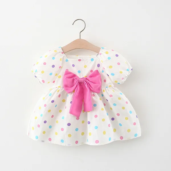 Sommer Neugeborene Baby Mädchen Kleidung Drucken Dot Kleid für Mädchen Baby Kleidung 0-2 jahr Nette Geburtstag Prinzessin Kleinkind kleider Vestido Q0716