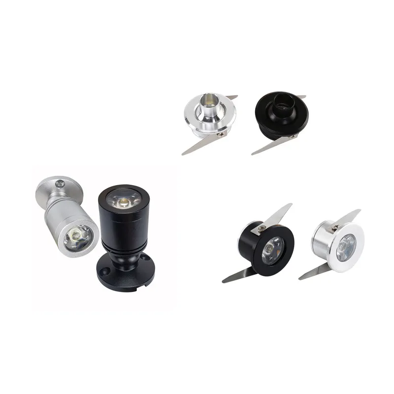 Downlights Mini LED Spot Light Kits skåp Puck Spotlights för kök Display Counter Smyckeskåpskåp Showcase 1W 12V