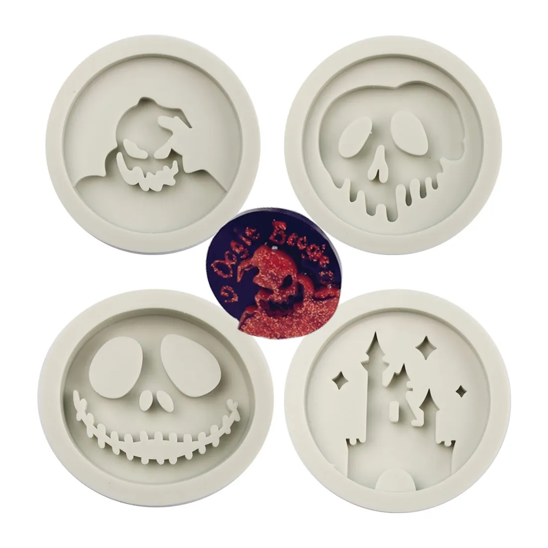 4 Pcs Phone Grip Silicone Epoxy Phone Grip Resin Mold Epoxy Mould Halloween