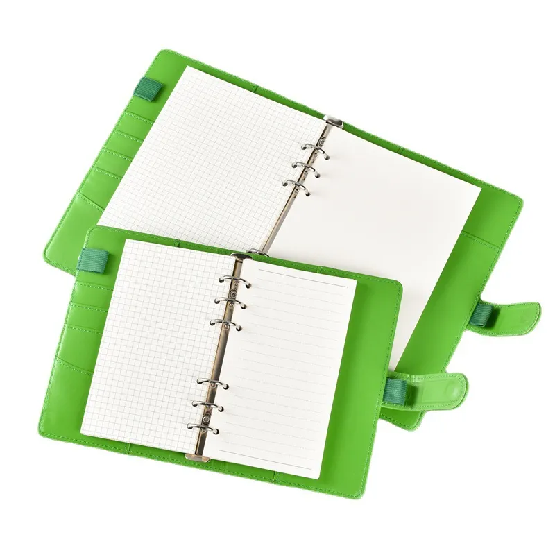Lot 2 Couvertures A5 à Anneaux – Classeur 6 Trous PVC Avec Bouton Pression – Transparent & Rainbow – Pour Agenda, Album Voyage