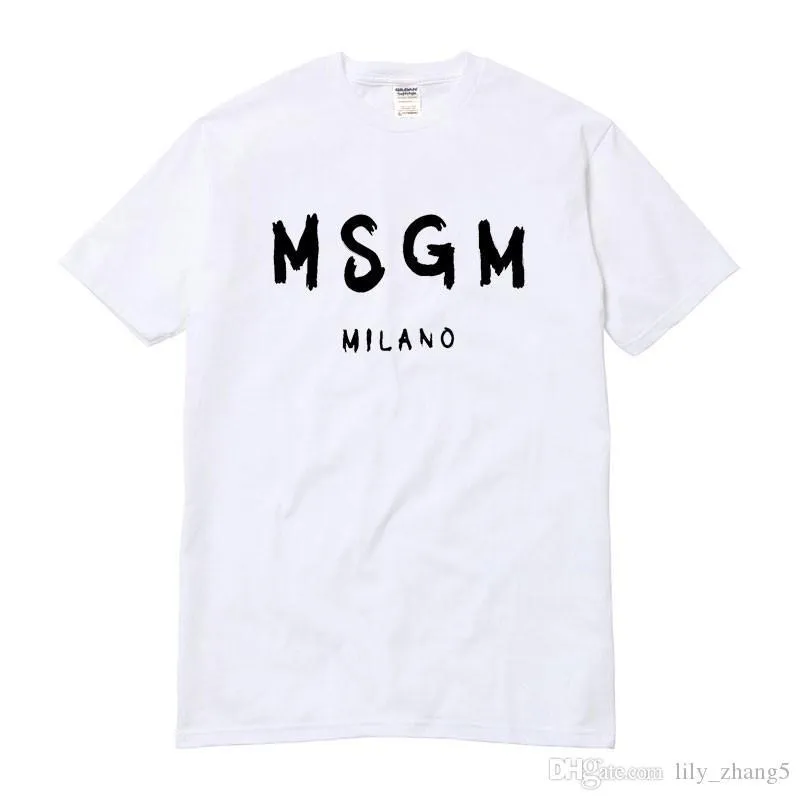 Wholesale-High Quality Men/Women MSGM T Shirt Summer Couple Brand Letter Printed Tops Tee Casual Cotton Short Sleeve O-Neck Tshirt