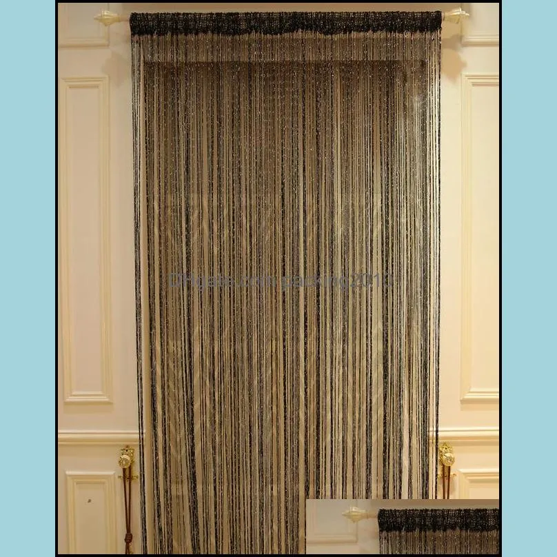 ZiDeTang Flat Dense Glitter Fringe Tassel Polyester Door Curtain Deco String Room Divider Curtain Panel Window Screen Blin