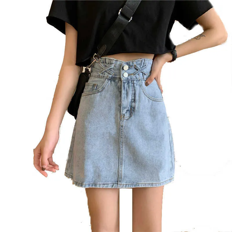 Summer retro Hong Kong flavor high waist bm plaid skirt A word bag hip female student autumn 210531