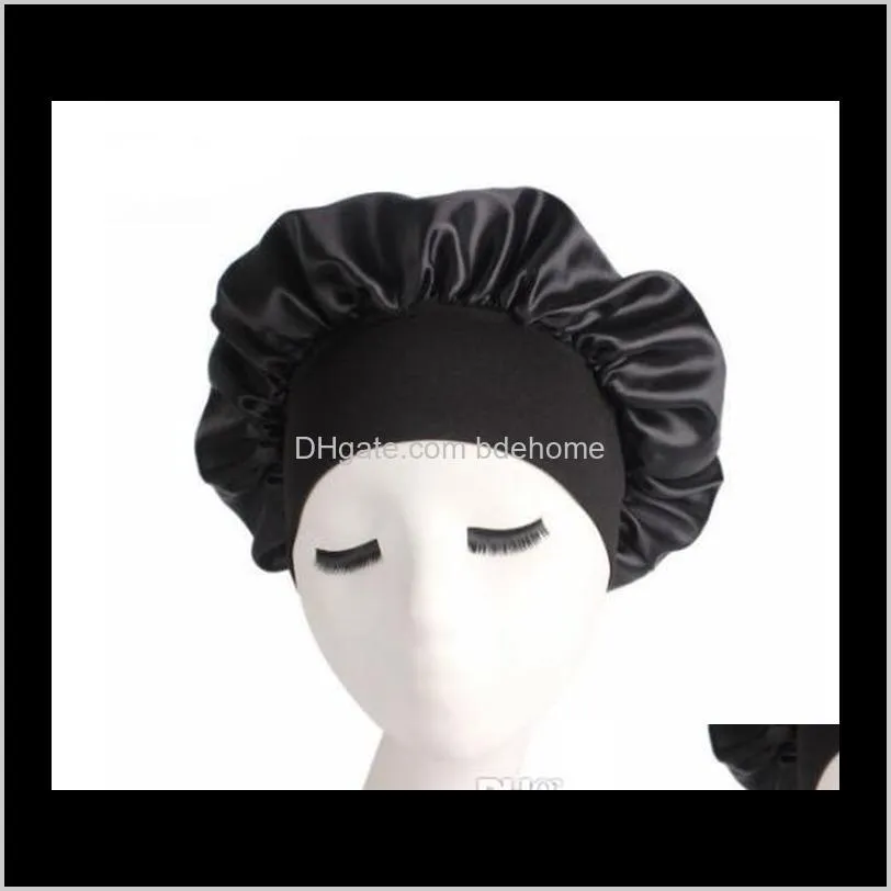 Bonnet/crâne chapeaux casquettes chapeaux, écharpes gants accessoires de mode livraison directe 2021 femmes large bande satin confortable nuit sommeil casquette dames S