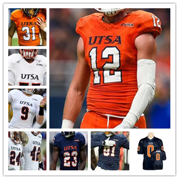 Custom UTSA Roadrunners College Football Jersey Бренден Брэди Джошуа Цефус Де'Кориан Кларк Фрэнк Харрис Искренний Маккормик Клиффорд Чаттман Кларенс Хикс