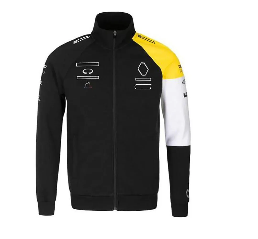 Jacka formel racing renault hoodie långärmad blixtlås jacka hösten vinter sammet varm tröja