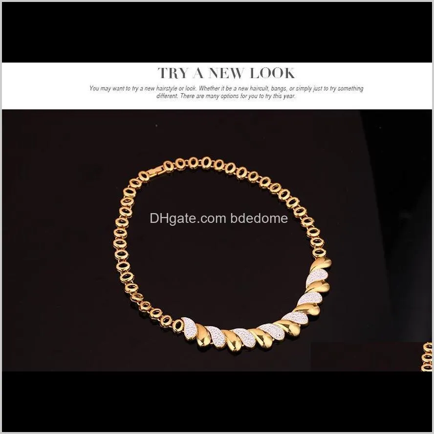 fashion statement jewelry sets for women african wedding engagement jewelry set gold womens necklace earrings bracelet ring