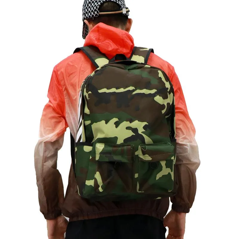 Zaino OFF Strip Zaini bianchi Borse da viaggio Hip Hop Fashion Street Style Basket Skate Calcio Corsa Ciclismo Sport