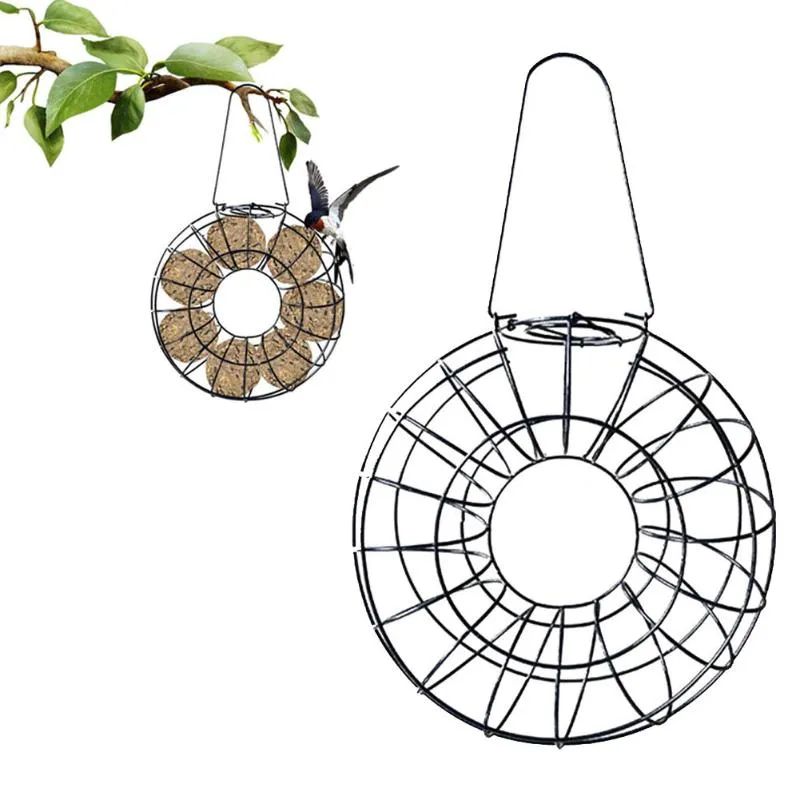Andra fågelförsörjningar 2021 Högkvalitativa runda matare järntråd hängande hållare trädgård mat dispenser frukt spjut grönsak spett